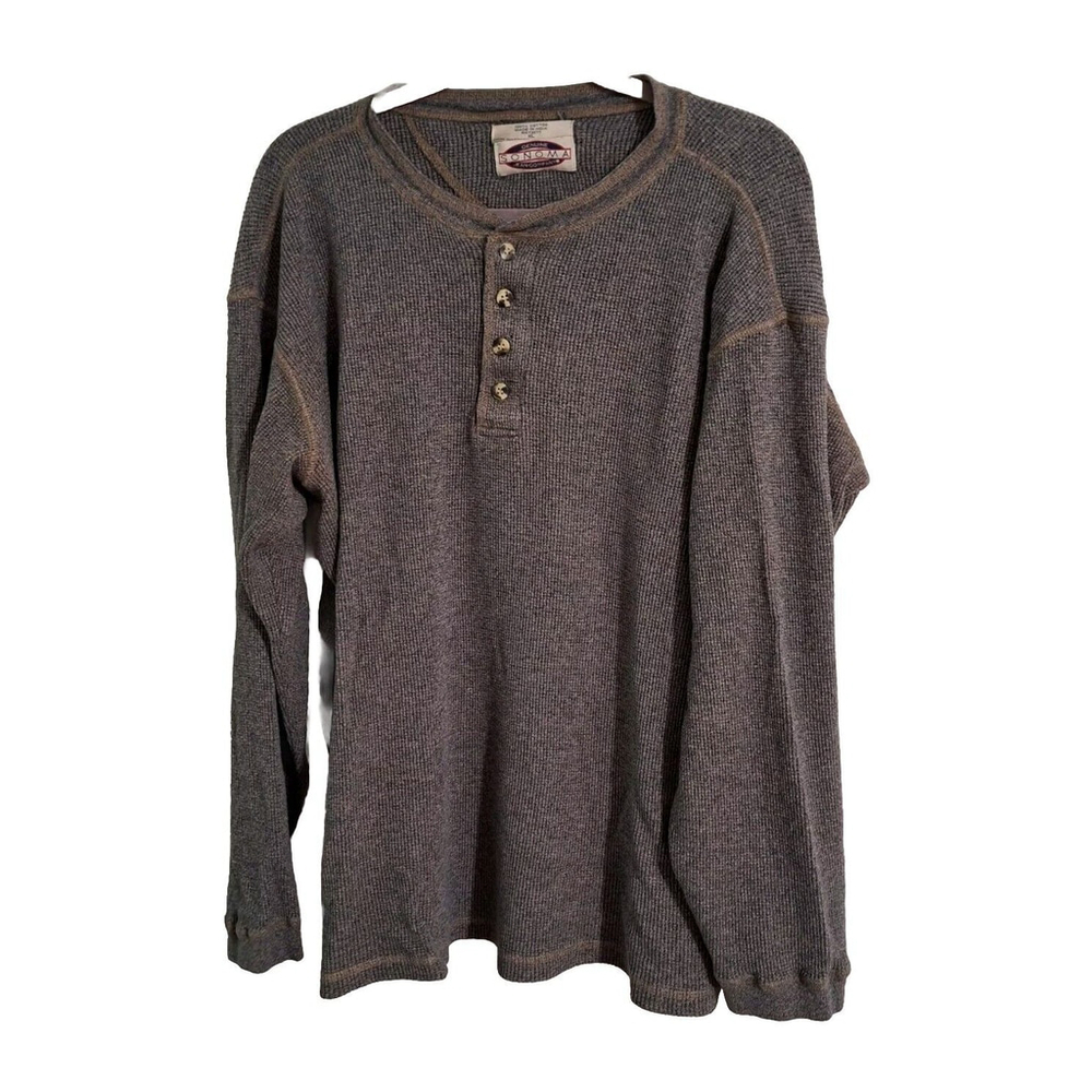 Sonoma Henley Shirt Mens XLT 4 Button Brown Knit